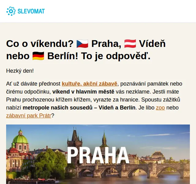 Slevomat: Pobyty v Praze, Vídni i Berlíně – červen 2026 | Nuslet.cz