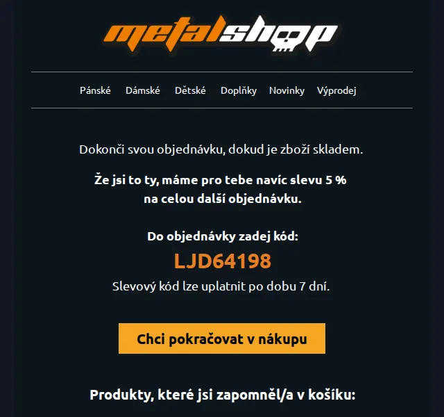 METALSHOP: Sleva 5 % na celý nákup – červen 2026 | Nuslet.cz