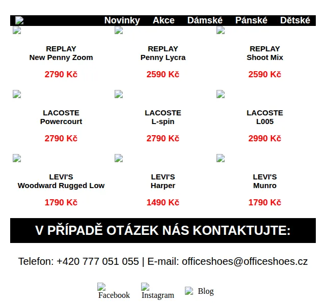 Office Shoes: REPLAY, Lacoste a Levi’s – červen 2026 | Nuslet.cz