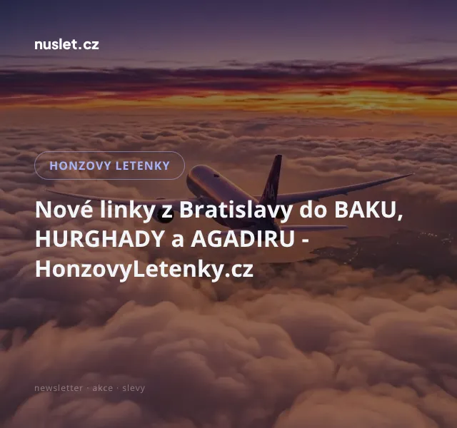 Honzovy letenky: nové linky z Bratislavy – červenec 2026