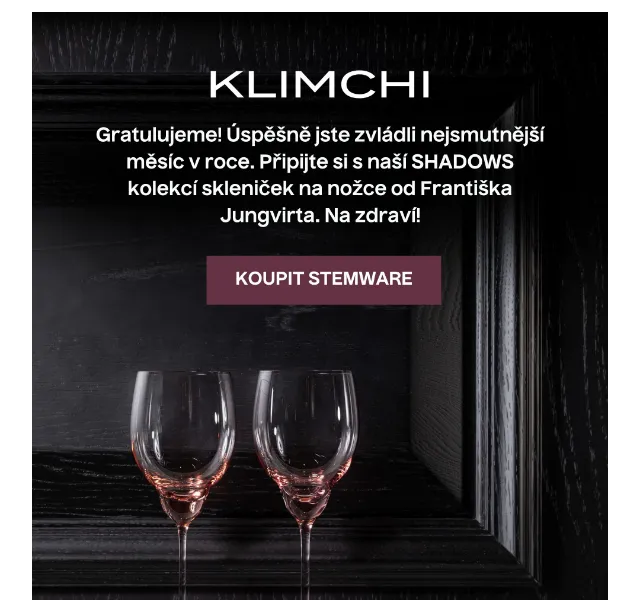 KLIMCHI: Sklenice SHADOWS Suede Pink – červen 2026 | Nuslet.cz