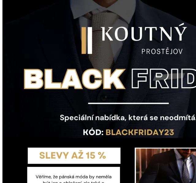 Koutný: BLACK FRIDAY pánská móda s 15% slevou – červen 2026 | Nuslet.cz