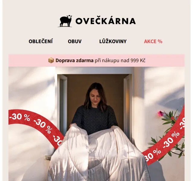 Ovečkárna: až -30 % na lůžkoviny – červen 2026 | Nuslet.cz