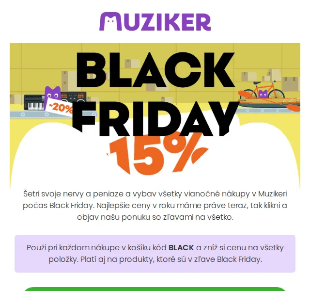 Muziker: Black Friday sleva na vše – červenec 2026 | Nuslet.cz