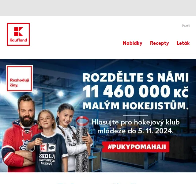 Kaufland: Rozdělte s námi 11 460 000 Kč malým hokejistům – červen 2026 | Nuslet.cz