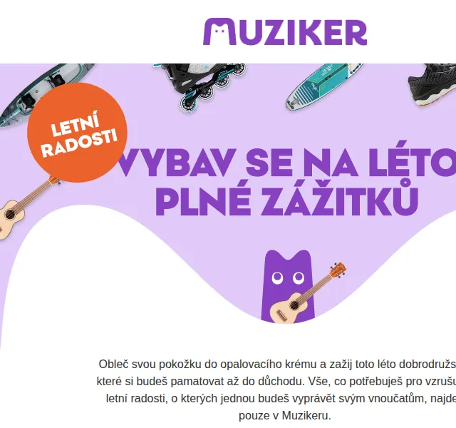 Muziker: Letní zážitky s paddleboardy a kajaky – červen 2026 | Nuslet.cz
