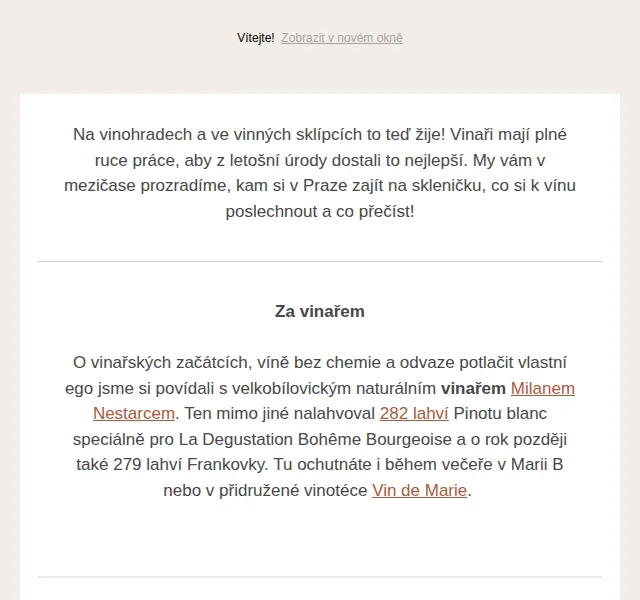 Jídlo a radost: Tipy na vína a degustace – červen 2026 | Nuslet.cz