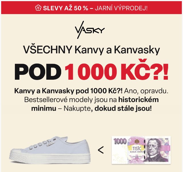Vasky: Boty od 999 Kč – duben 2026 | Nuslet.cz