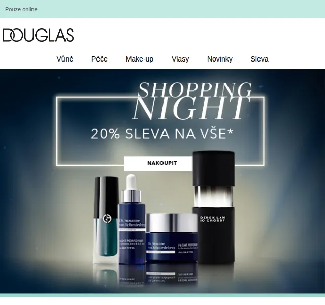 Douglas CZ: Shopping Night s 20% slevou na vše – červen 2026 | Nuslet.cz