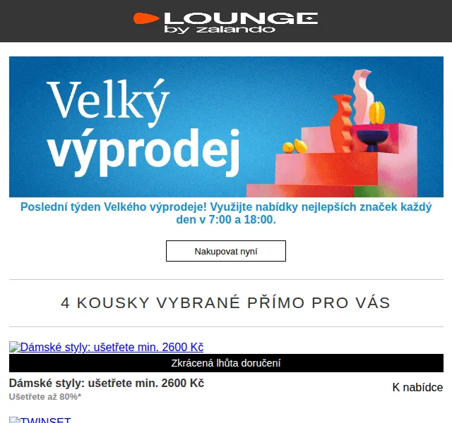 Lounge by Zalando: Velký výprodej až 80% – červen 2026 | Nuslet.cz