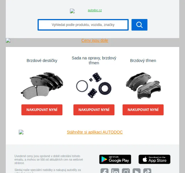 Autodoc.cz: součástky brzdového systému – červen 2026 | Nuslet.cz