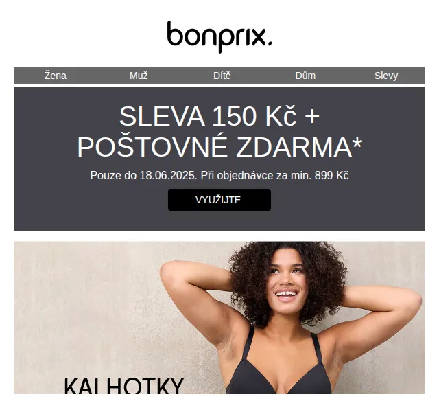 bonprix: Sleva 150 Kč a poštovné zdarma – červen 2025 | Nuslet.cz