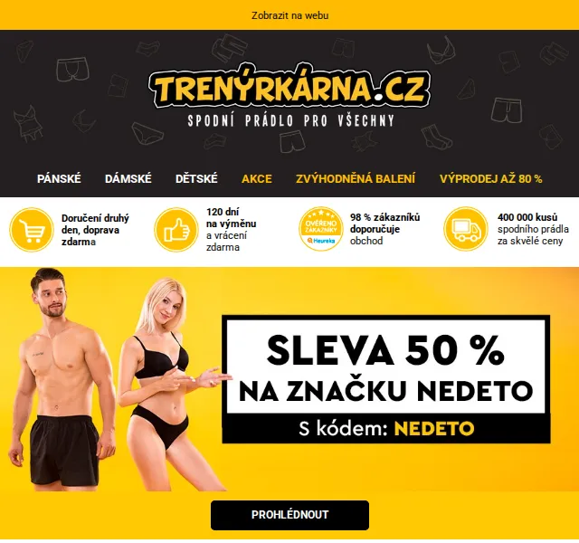 Lukáš z Trenýrkárna.cz: Sleva až 74 % na spodní prádlo Nedeto – červen 2026 | Nuslet.cz