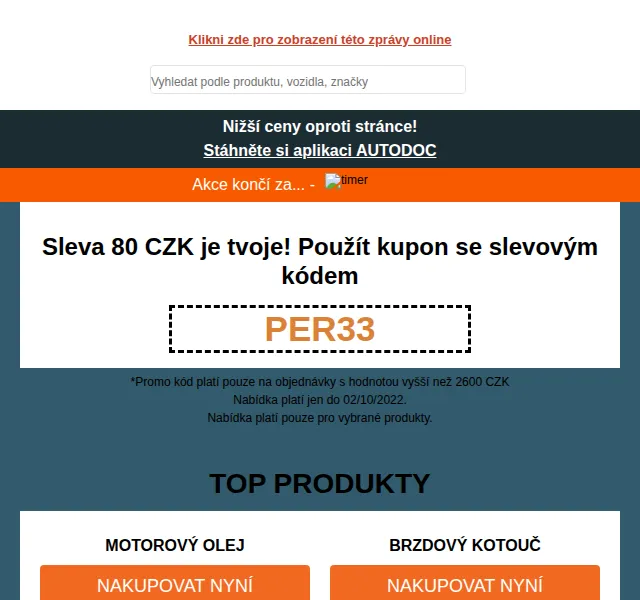 Autodoc.cz: Sleva 80 Kč na autodíly – červen 2026 | Nuslet.cz