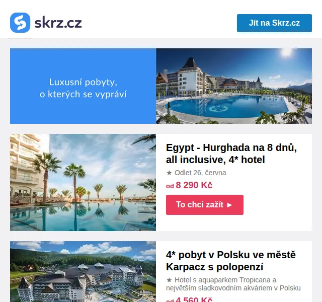 Skrz: Egypt Hurghada 4* za 8 290 Kč – červen 2026 | Nuslet.cz