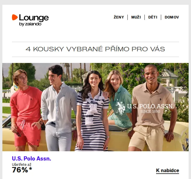 Lounge by Zalando: U.S. Polo Assn., GANT – až 79 % | Červen 2026
