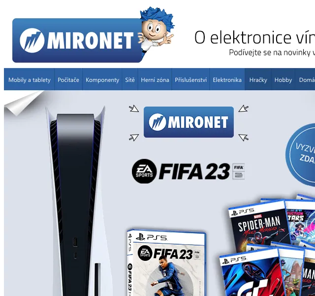 Mironet: PlayStation 5 a FIFA 23 balíček – červen 2026 | Nuslet.cz