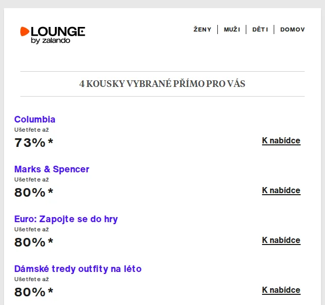Lounge by Zalando: Columbia, M&S, Colmar – slevy až 80 % | červen 2026 | Nuslet.cz