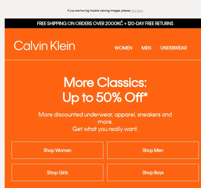 Calvin Klein: Sleva 50 % na celý sortiment – červen 2026 | Nuslet.cz