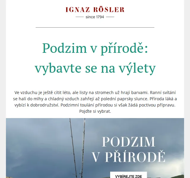 Ignazrosler.cz: Vybavení na podzimní výlety – červen 2026 | Nuslet.cz