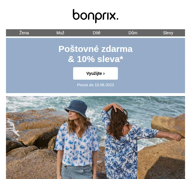 Bonprix: 10% sleva a poštovné zdarma – červenec 2026 | Nuslet.cz
