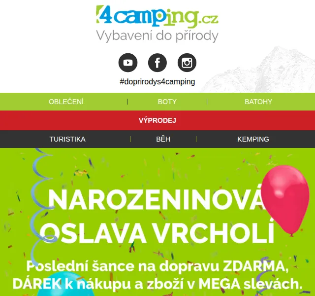 4camping: Výprodej k narozeninám – červen 2026 | Nuslet.cz