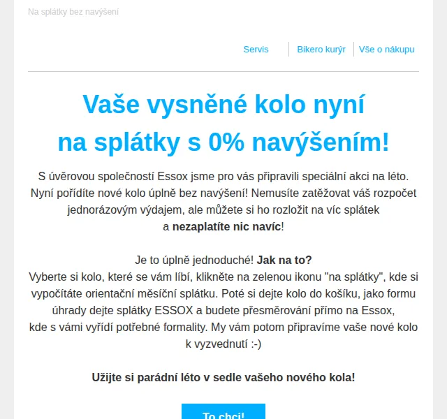 czbikero: Nové kolo na splátky s 0% navýšením – červen 2026 | Nuslet.cz