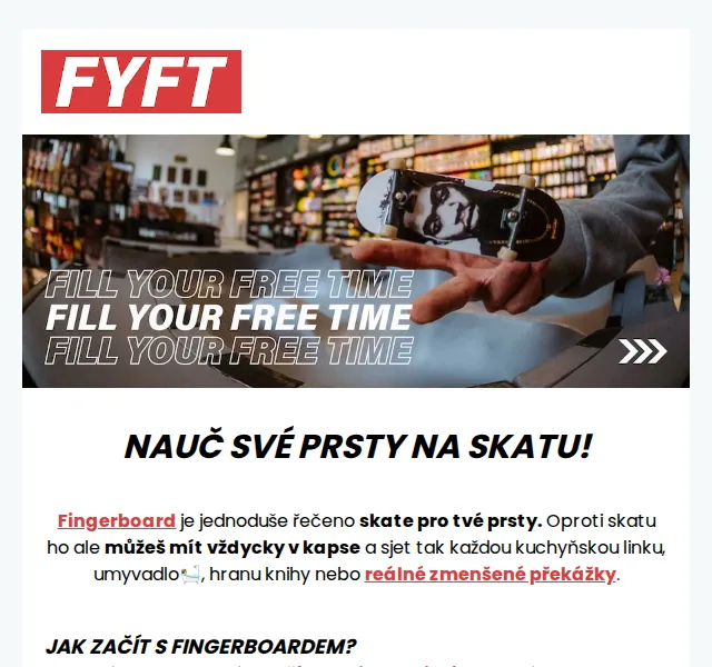 Zuzka | FYFT.cz: Fingerboard TechDeck a Finga – akce červen 2026 | Nuslet.cz