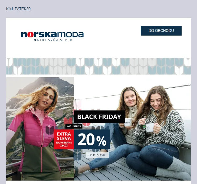 Norskamoda.cz: Sleva 20 % na Black Friday – červen 2026 | Nuslet.cz