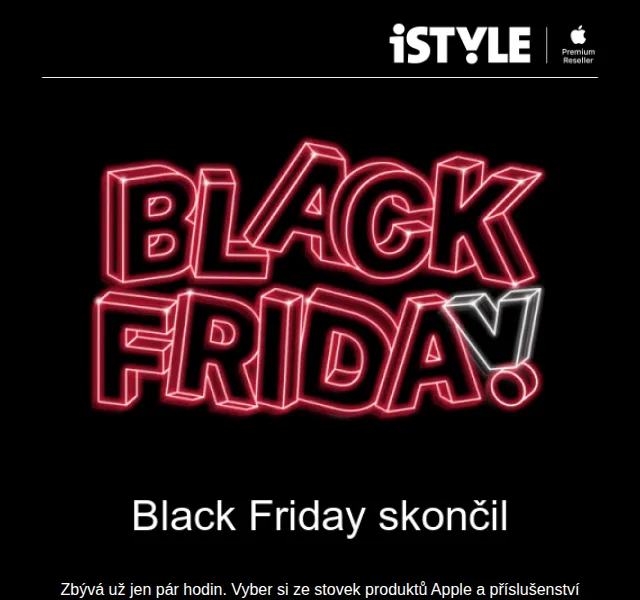 iSTYLE: Black Friday Apple slevy až 30 % – listopad 2026 | Nuslet.cz