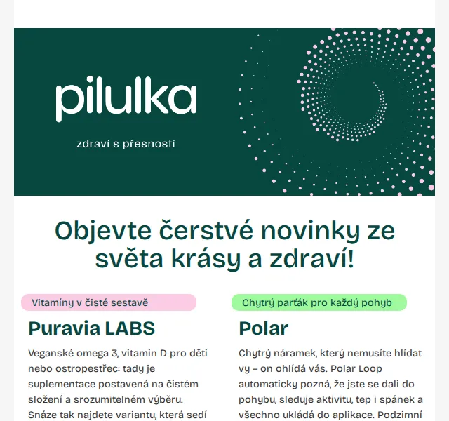 Pilulka.cz: 12 novinek – vitamíny, péče o vlasy – září 2026