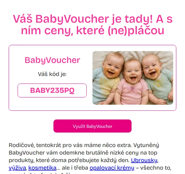 Pilulka.cz: BabyVoucher slevy až 25 % – červen 2026 | Nuslet.cz