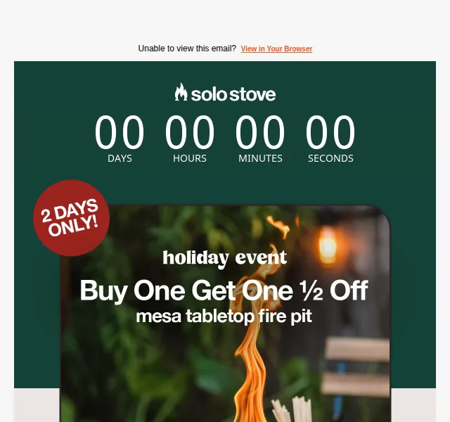 Solo Stove EU: Akce Mesa BOGO 1+1 50% – červen 2026 | Nuslet.cz