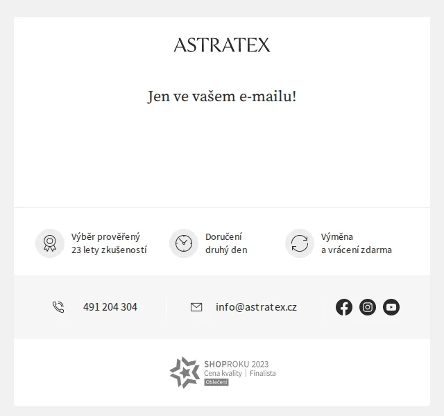 Astratex.cz: VIP sleva 25 % na spodní prádlo – červen 2026 | Nuslet.cz