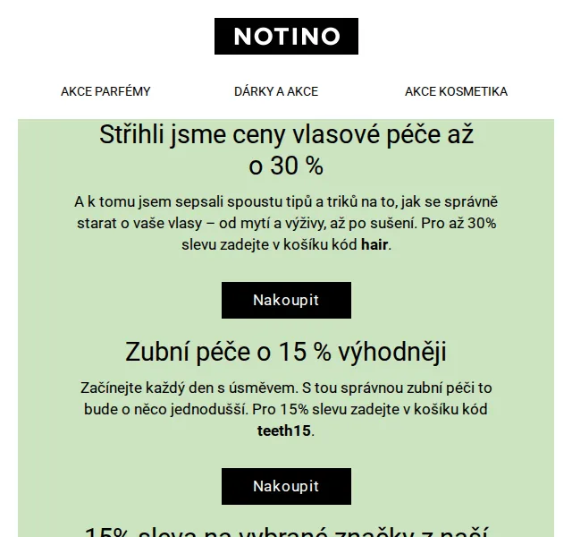 Notino: Parfémy s dopravou zdarma, vlasová péče až -30 % – červen 2026 | Nuslet.cz