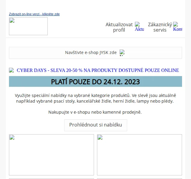 JYSK: Sleva 20–50 % na psací stoly a židle – prosinec 2023 | Nuslet.cz