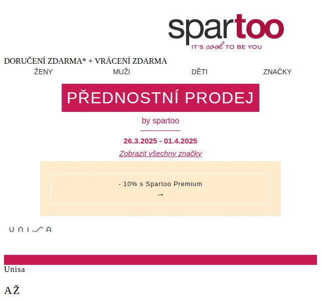 Spartoo: Slevy až -70 % na Unisa, Reebok Classic, Diesel – červen 2026 | Nuslet.cz