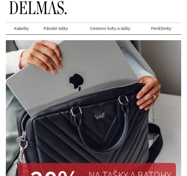 Delmas: 20% sleva na tašky a batohy na notebook – červenec 2026 | Nuslet.cz