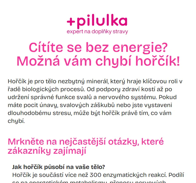 Pilulka.cz: Hořčík od 106 Kč – červen 2026 | Nuslet.cz