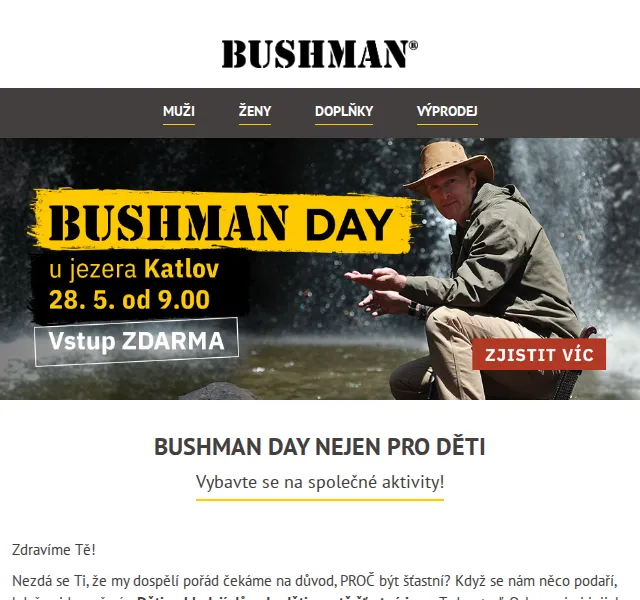 BUSHMAN: Dětské oblečení a doplňky – červen 2026 | Nuslet.cz