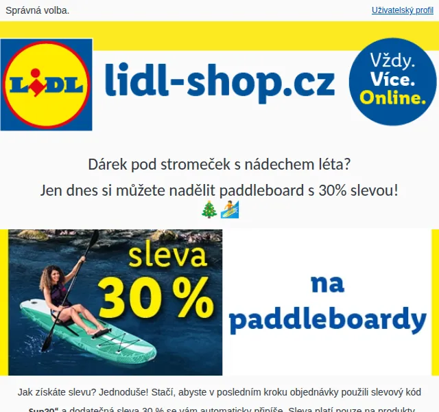Lidl: Paddleboardy a čluny se slevou 30 % – červenec 2026 | Nuslet.cz