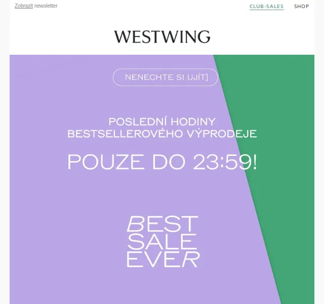 Westwing: BEST SALE EVER – slevy až -85 % – červen 2026 | Nuslet.cz