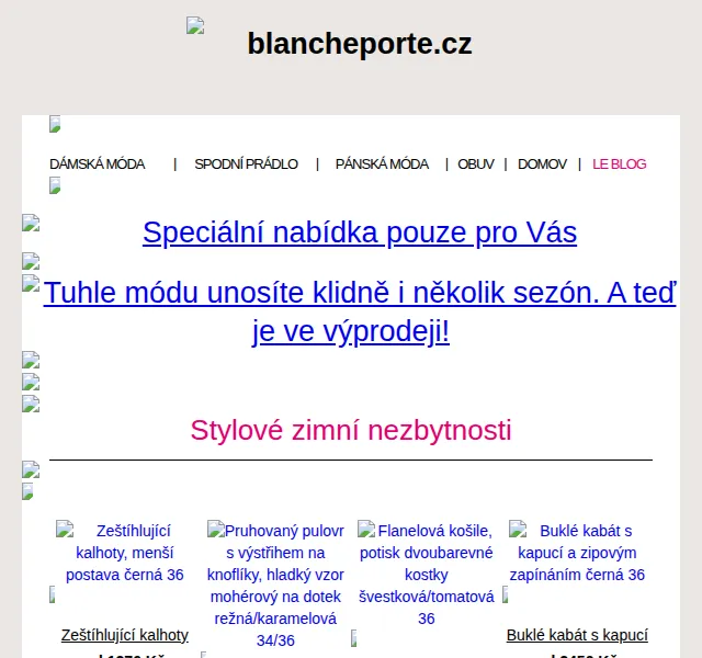 Blancheporte: Nadčasové zimní modely až -70 % – červen 2026 | Nuslet.cz