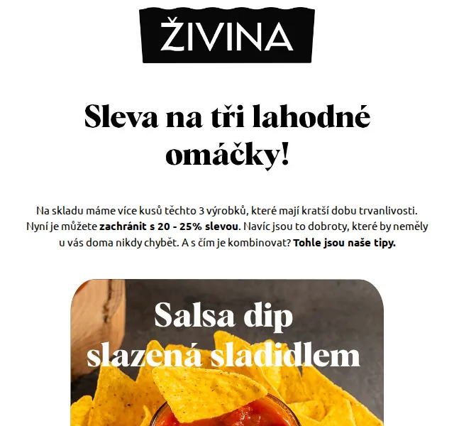 Živina: Sleva až 25 % na omáčky – červen 2026 | Nuslet.cz
