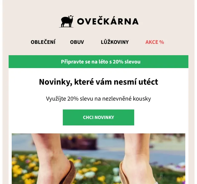 Ovečkárna: letní novinky s 20 % slevou – červen 2026