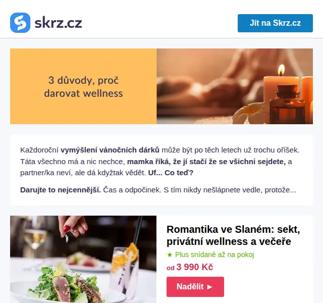 Vánoce na Skrz: wellness dárky od 599 Kč – červen 2026 | Nuslet.cz