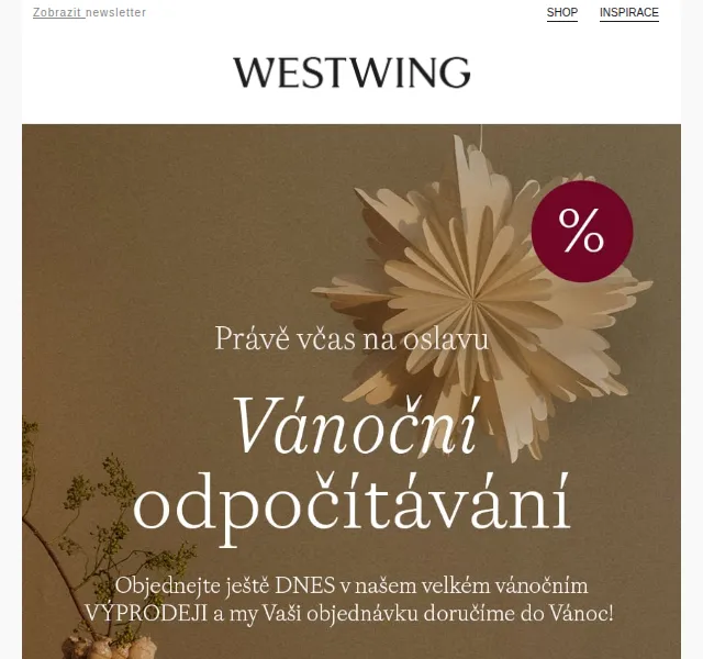 Westwing: Vánoční dárky s dopravou do Vánoc – prosinec 2025 | Nuslet.cz