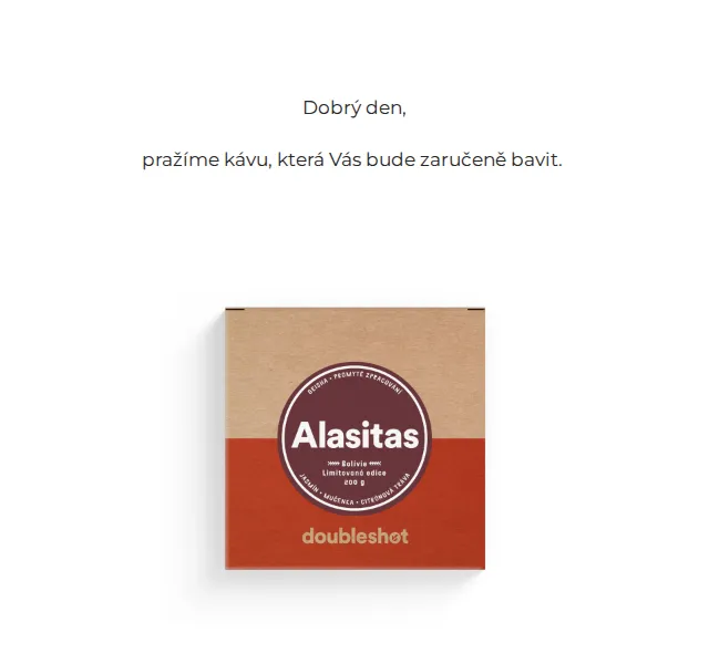 Doubleshot: Bolívie Alasitas Geisha – limitovaná edice – červen 2026 | Nuslet.cz