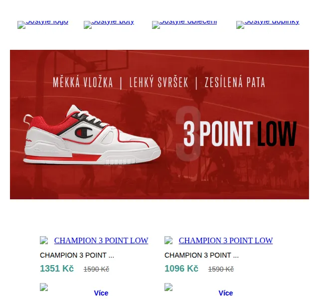 50style: Champion 3 Point sneakers od 1 096 Kč – červen 2026 | Nuslet.cz