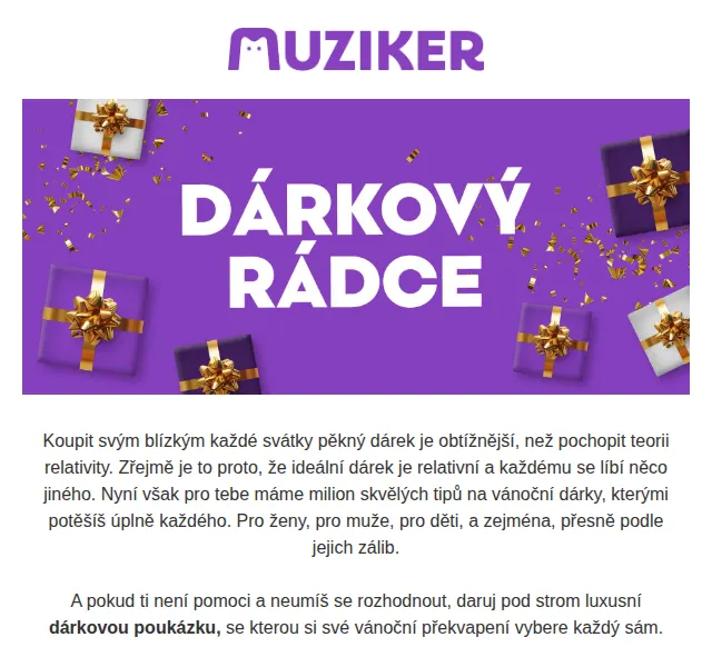 Muziker: milión nápadů na vánoční dárky – červen 2026 | Nuslet.cz